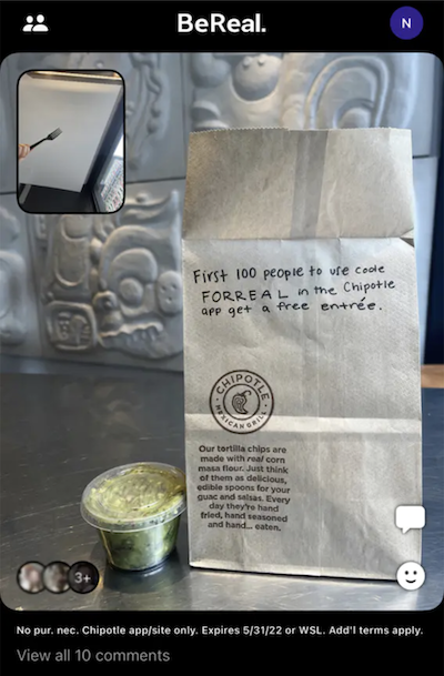 BeReal Example Chipotle