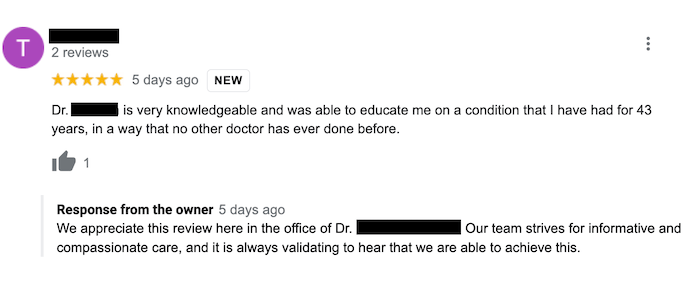 HIPAA positive review response example (1)