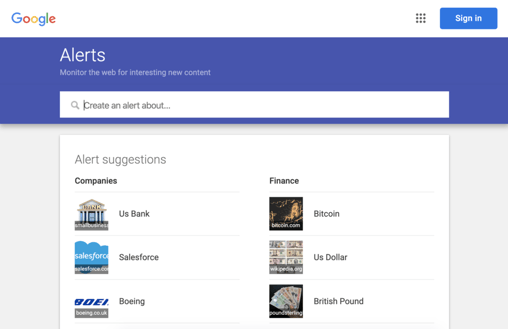 Type in the word or phrase you want to set an alert for