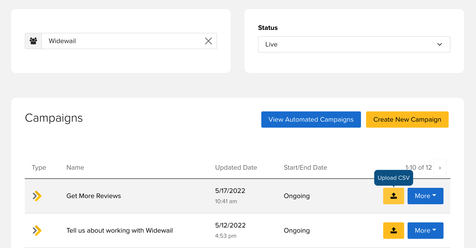 Upload CSV