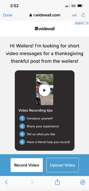 WW Thanksgiving Example Invite Video Landing Page