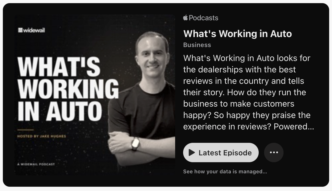 What's Working in Auto, a podcast from Widewail